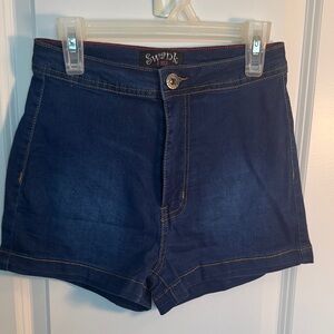 SWANK Navy Blue High-Rise Denim Shorts